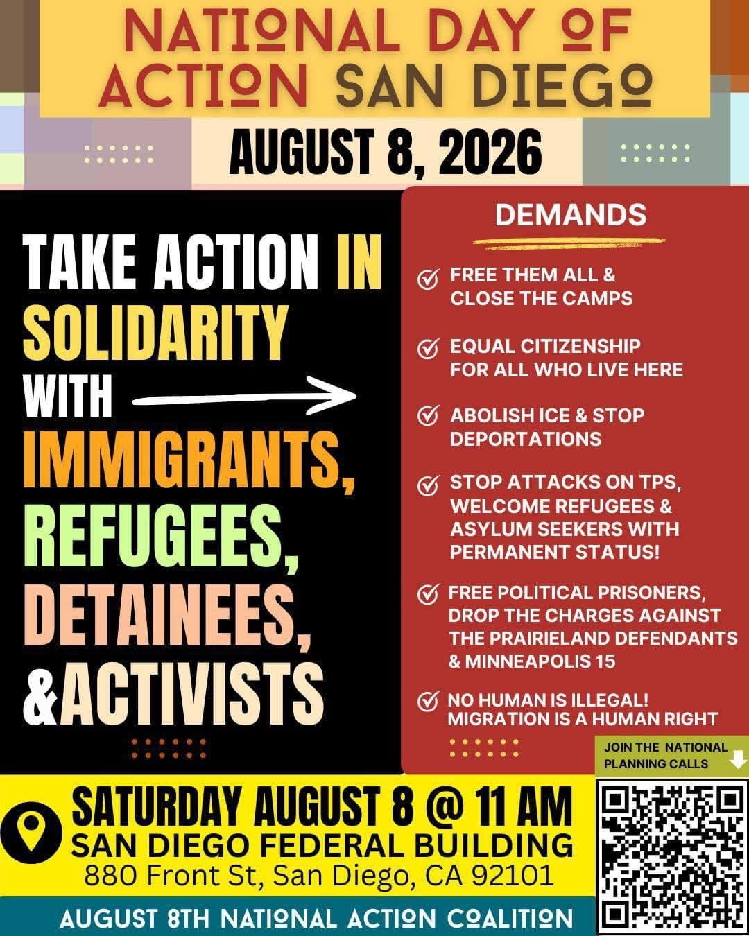 National Day of Action San Diego, August 8 2026